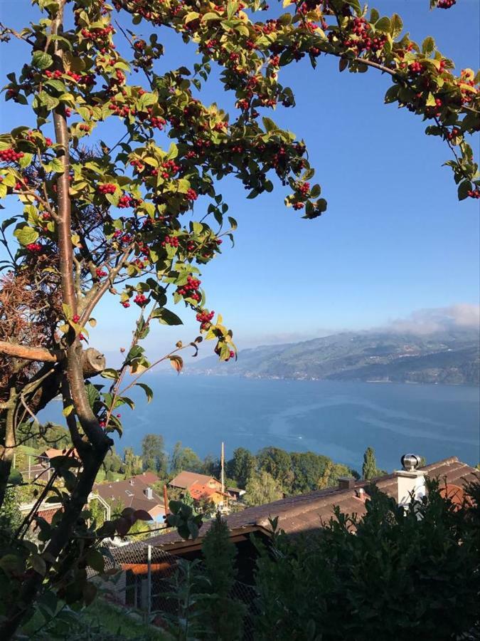 Traumhaftes Chalet Mit Seesicht Krattigen Esterno foto